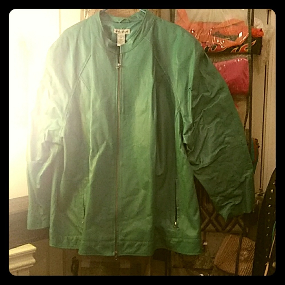 Leather jacket ,Teal